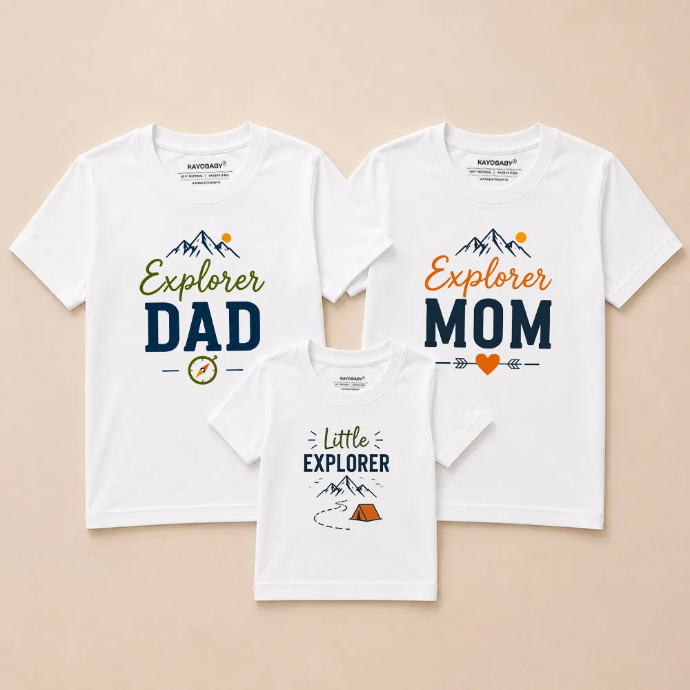 Explorer Dad, Explorer Mom & Little Explorer Matching Family T-Shirts