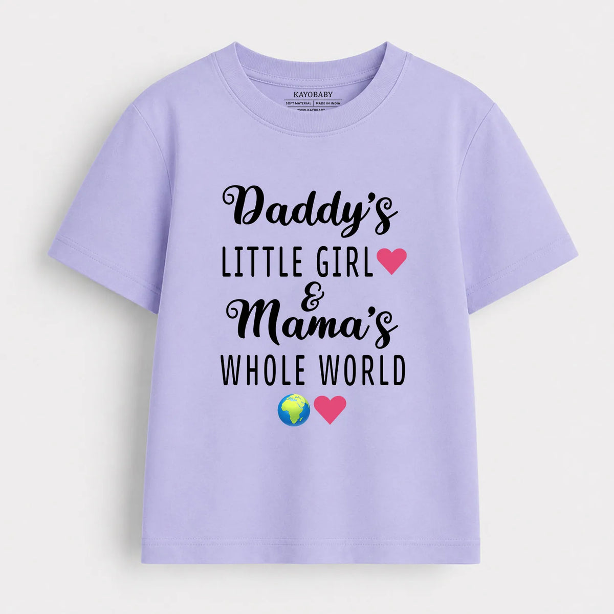 Daddy's Little Girl Mama's Whole World kids t-shirt lavender KayoBaby