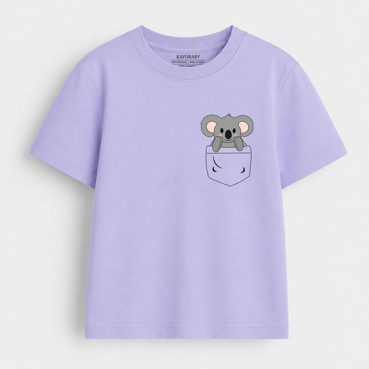 Koala Pocket Cute kids t-shirt lavender KayoBaby