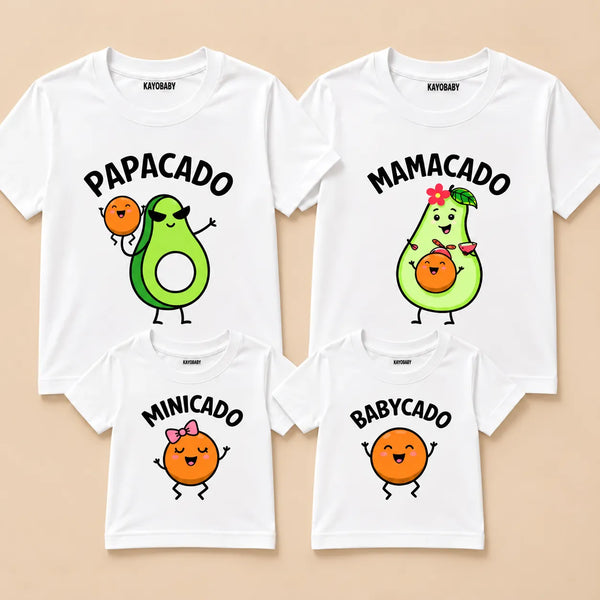 Babycado Matching Family T-Shirts for 4 – Cute Papa, Mama & Kids Set