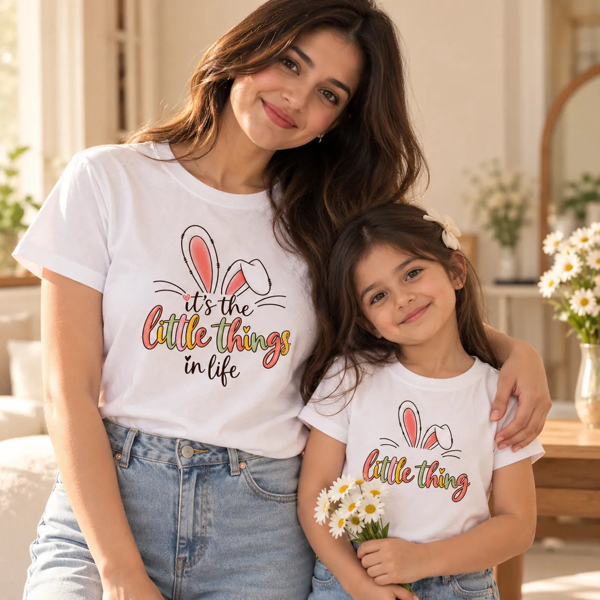 Mommy & Baby Little Things Matching T-Shirts – Bunny Twinning Collection | KayoBaby