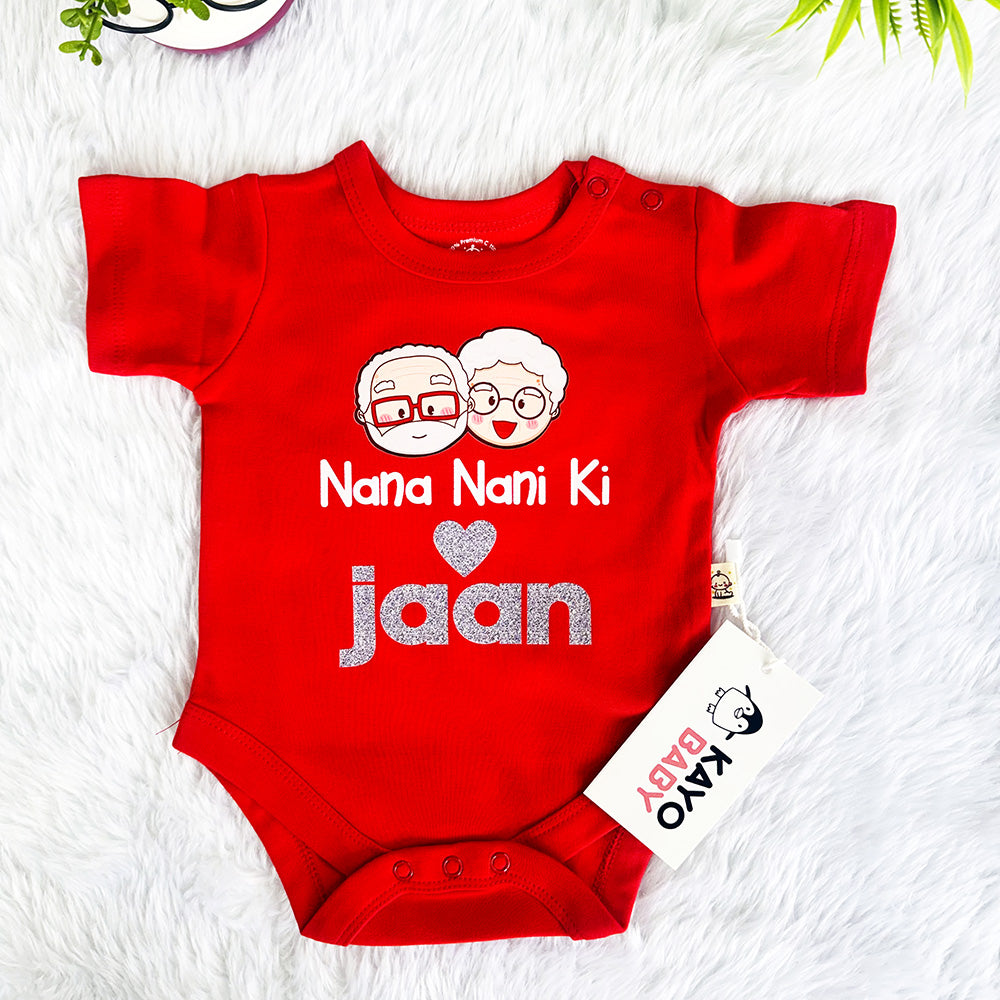 Nana Nani ki Jaan Romper Set with Cap / Mitten / Booties For Newborn