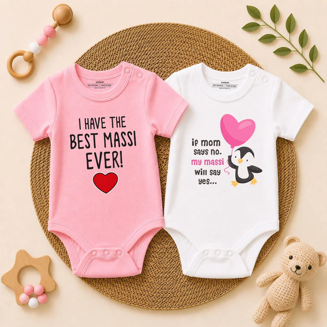 Best Massi Ever & My Massi Will Say Yes Baby Romper Combo Set