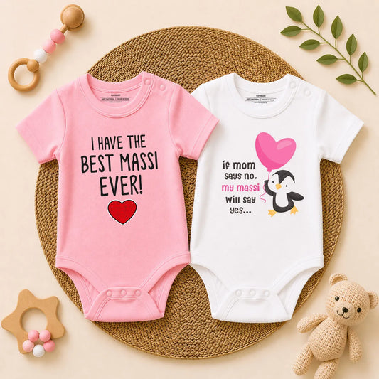 Best Massi Ever & My Massi Will Say Yes Baby Romper Combo Set
