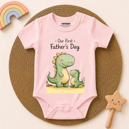 Our First Father's Day Baby Romper | Cute Daddy & Baby Dinosaur Onesie