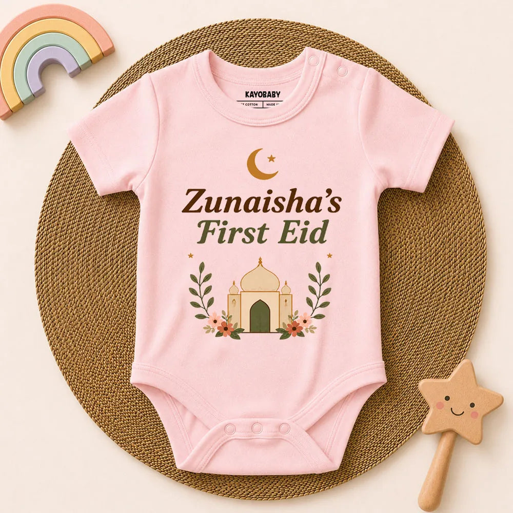 Personalized First Eid Romper – Custom Baby Name Eid Outfit