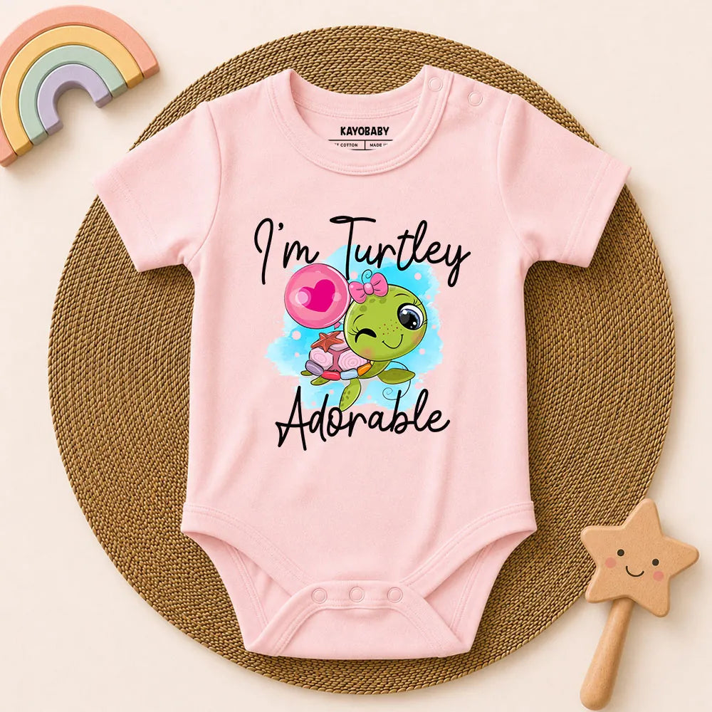 I'm Turtley Adorable baby romper pink KayoBaby