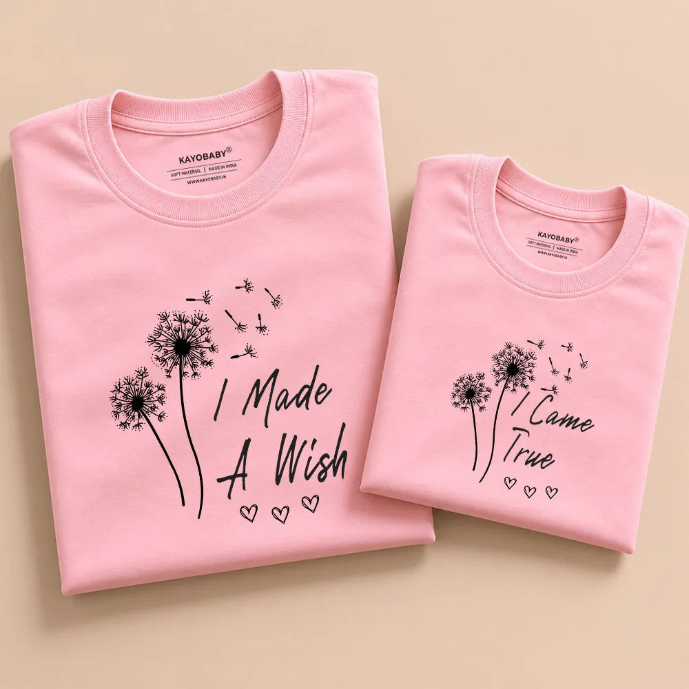 I Made A Wish I Came True matching t-shirt set pink KayoBaby