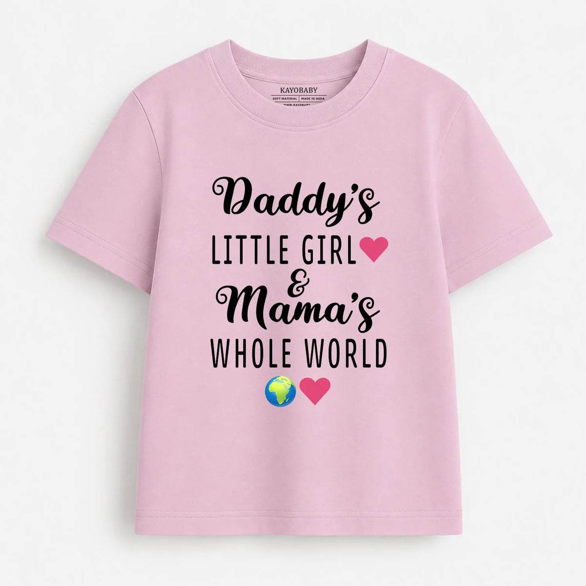 Daddy's Little Girl Mama's Whole World kids t-shirt pink KayoBaby