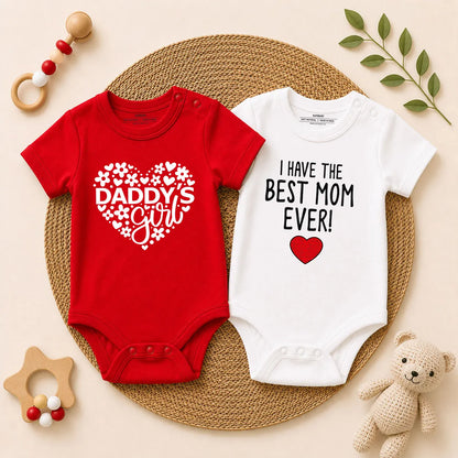 Daddy's Girl & I Have The Best Mom Ever Romper Combo Set