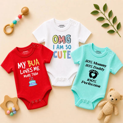 OMG I'm So Cute Baby Romper Combo Set (Pack of 3)