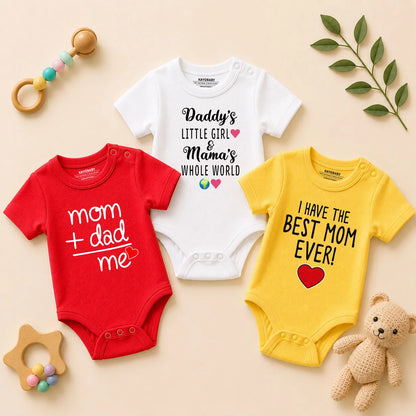 Family Love Baby Romper Combo Set (Pack of 3)