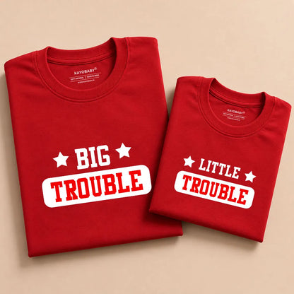 Big Trouble & Little Trouble Matching T-Shirt Set – Parent Child Matching Outfit
