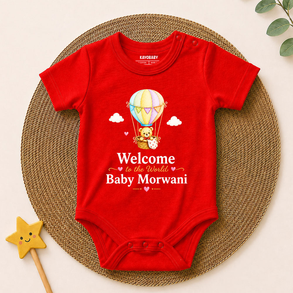Personalized Welcome to the World Baby Romper – Custom Baby Name Newborn Outfit