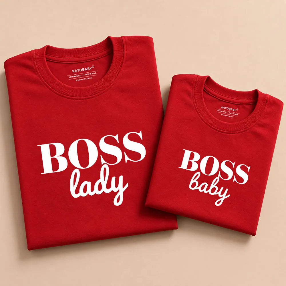 Boss Lady & Boss Baby Matching Mother and Baby T-Shirt Combo