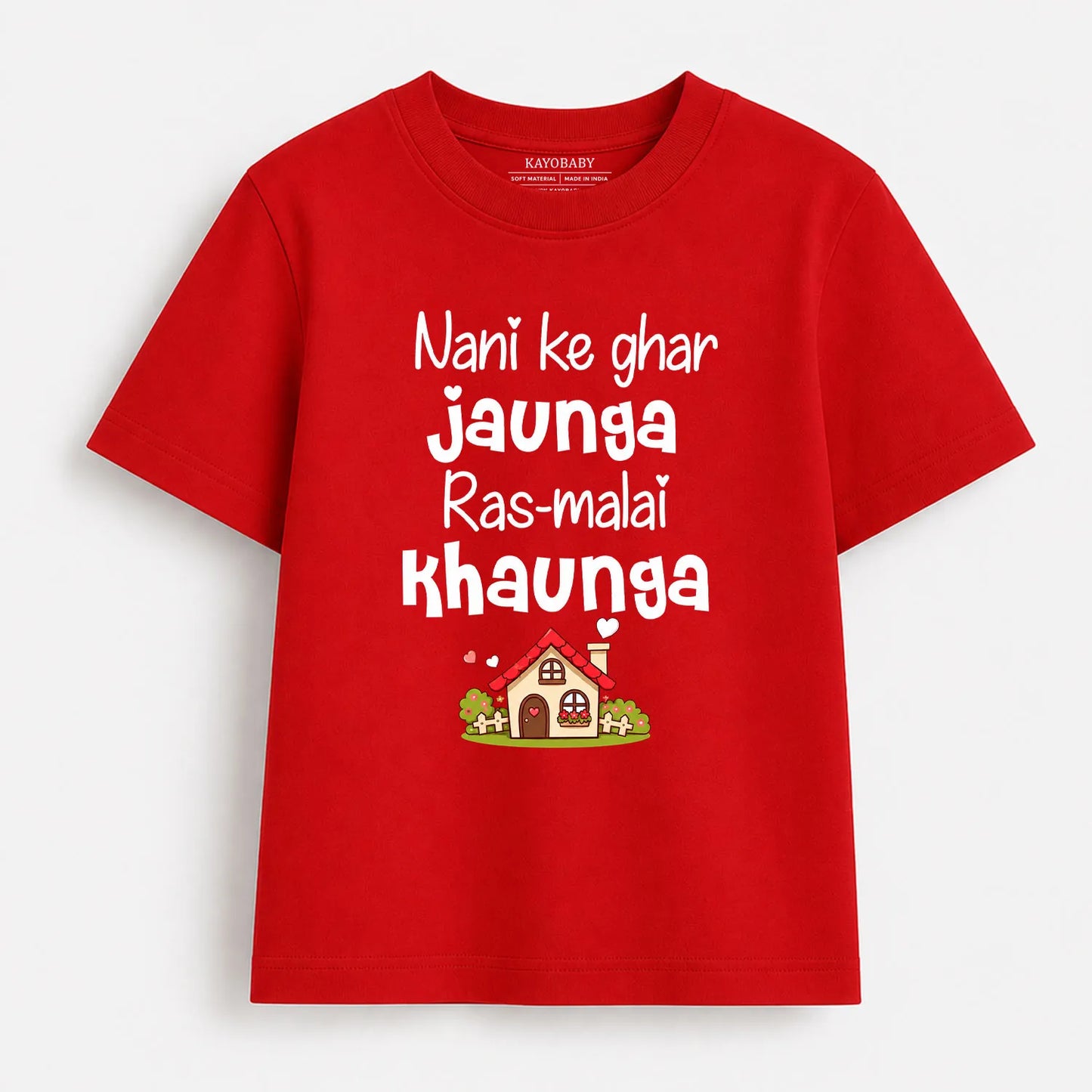 Nani Ke Ghar Jaunga Rasmalai Khaunga Kids T-Shirt