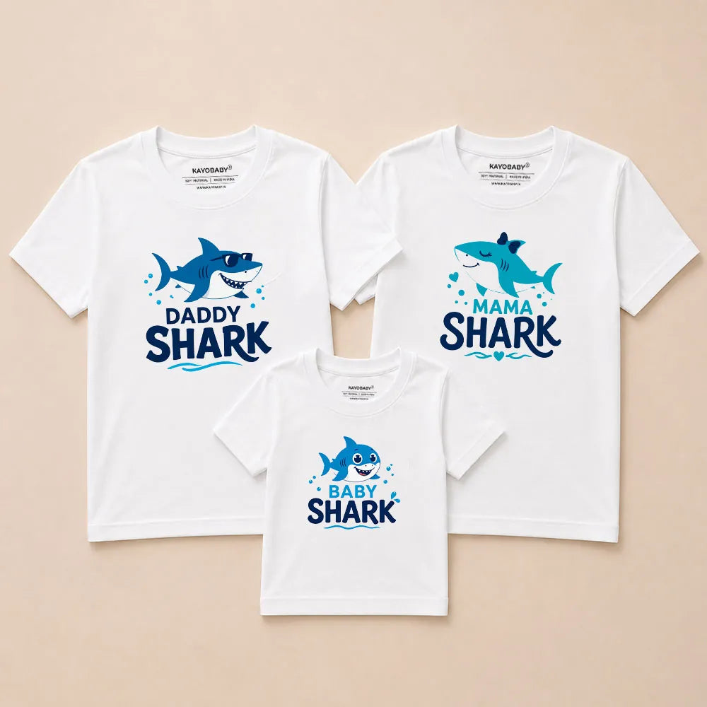 Daddy Shark, Mama Shark & Baby Shark Matching Family T-Shirts