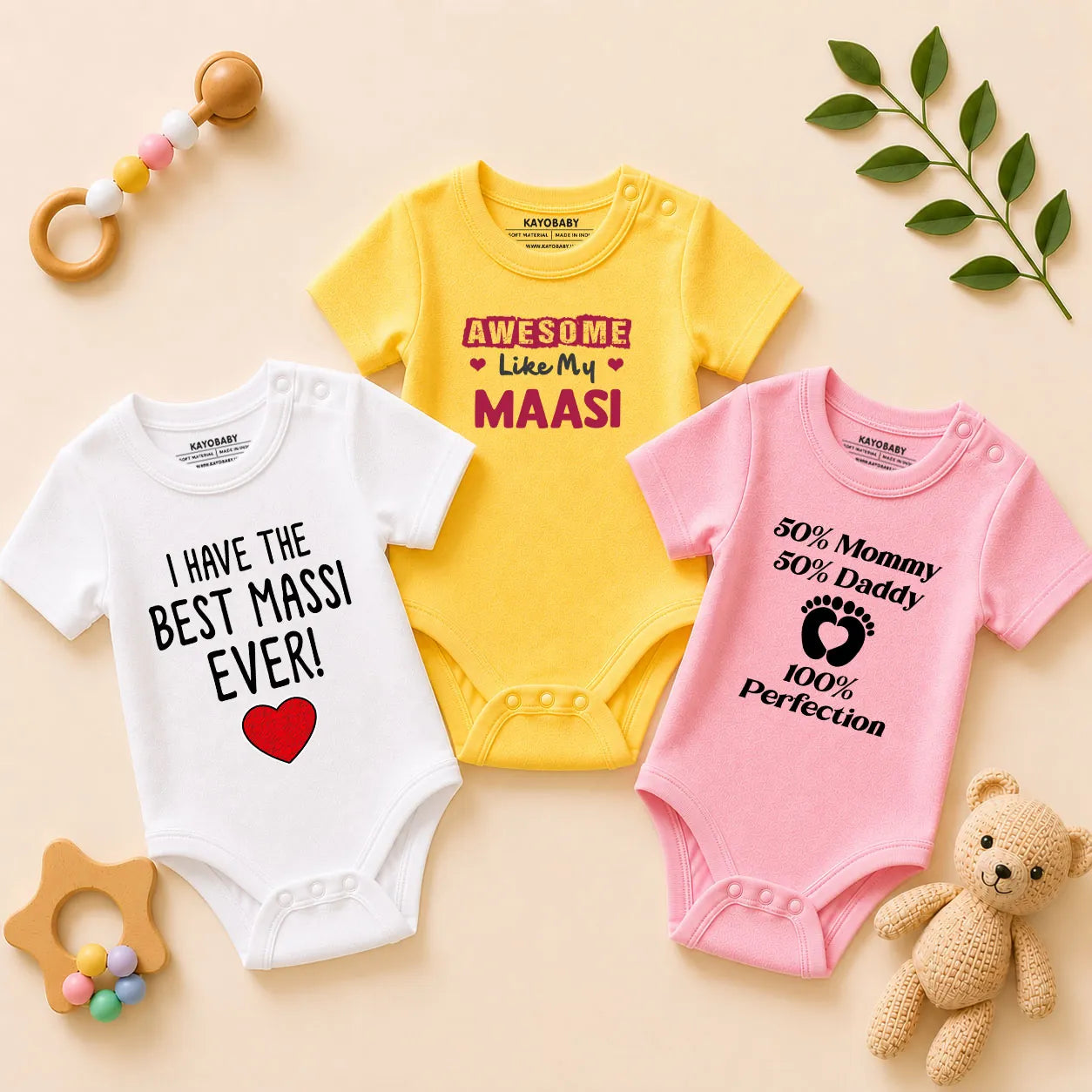 Maasi's Little Masterpiece Baby Romper Combo Set (Pack of 3)