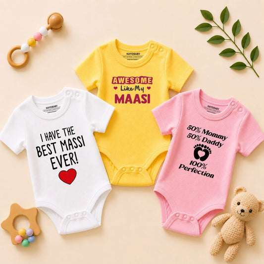 Maasi's Little Masterpiece Baby Romper Combo Set (Pack of 3)