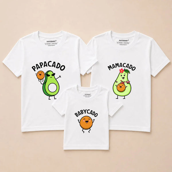 The Avocuddle family matching t-shirt combo white KayoBaby India