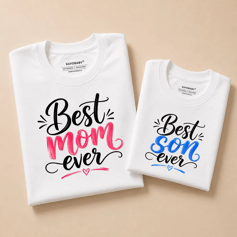 Best Mom Ever Best Son Ever matching mother son t-shirt white KayoBaby India