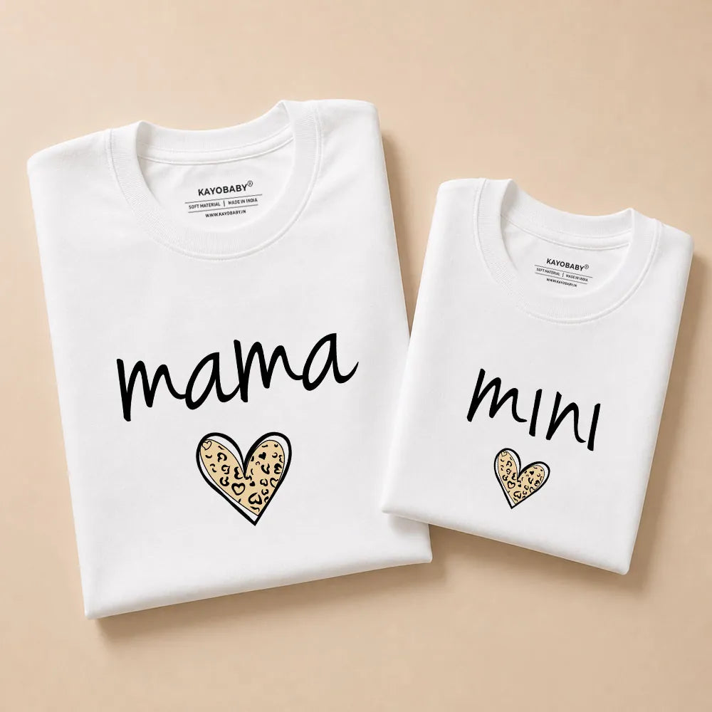 Mama and Mini matching mother daughter t-shirt set white KayoBaby India