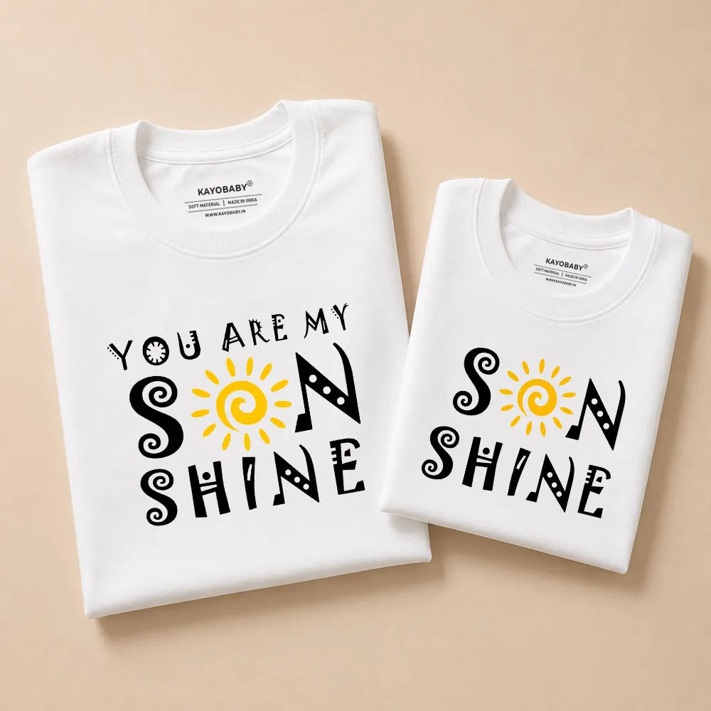 You Are My Sunshine matching t-shirt set white KayoBaby India