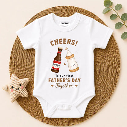 Cheers To Our First Father's Day Together Baby Romper