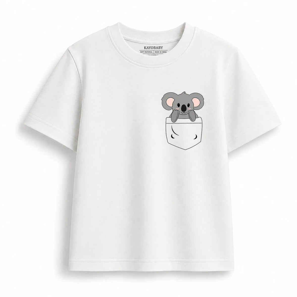 Koala Pocket Cute kids t-shirt white KayoBaby India