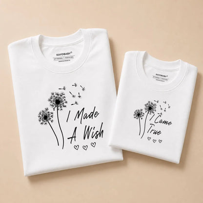 I Made A Wish I Came True matching t-shirt set white KayoBaby India