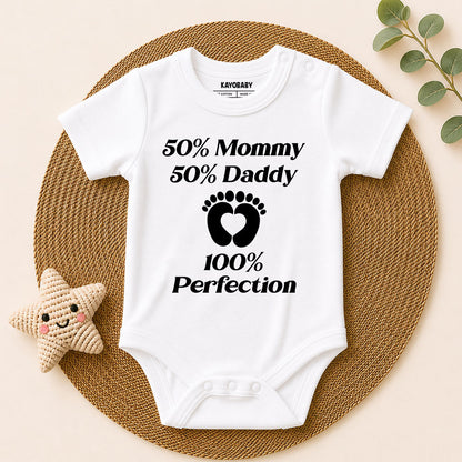 Cuter Version of Dad & 100% Perfection Romper Combo Set – Baby Romper Set