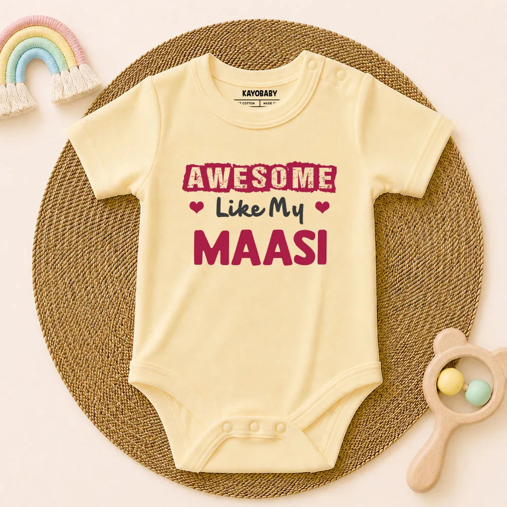 Awesome Like My Maasi baby romper yellow KayoBaby