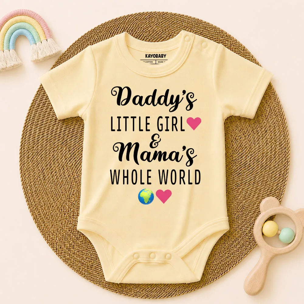 Daddy's Little Girl and Mama's Whole World Cotton Romper