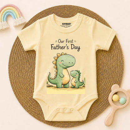 Our First Father's Day Baby Romper | Cute Daddy & Baby Dinosaur Onesie