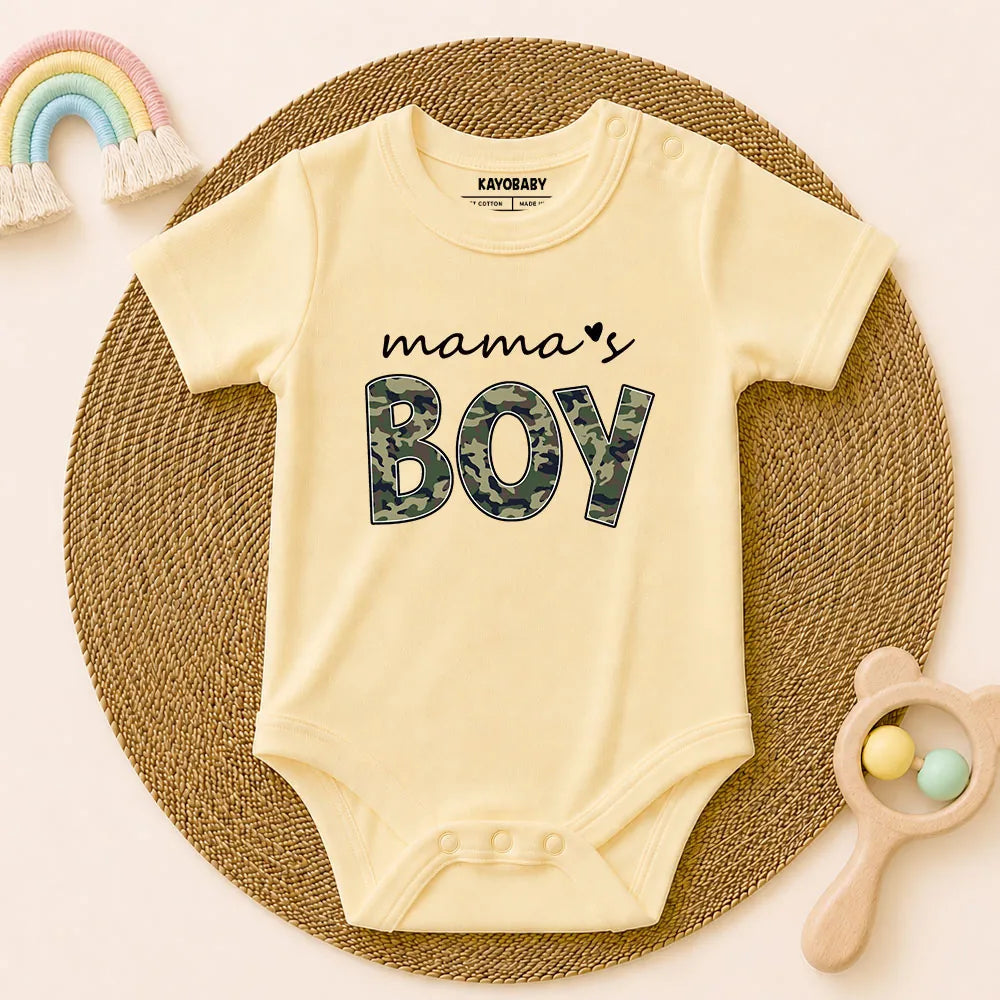 Mama’s Boy & 100% Perfection Baby Romper Combo Set (Pack of 3)