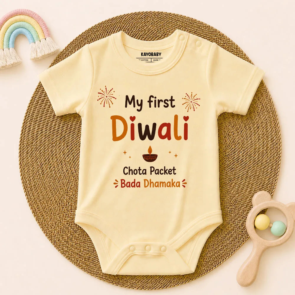 My First Diwali – Chota Packet Bada Dhamaka Baby Romper