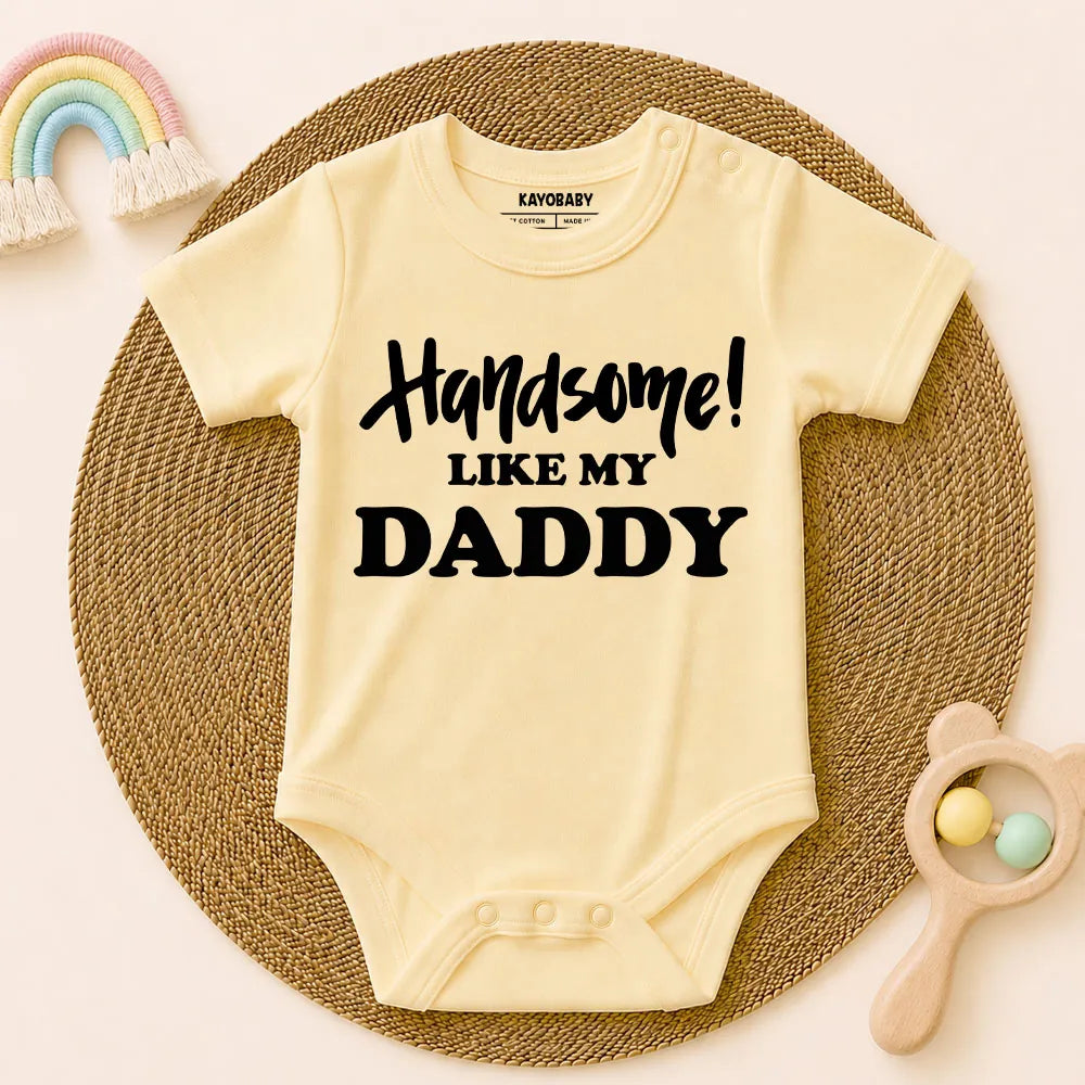Mama’s Boy & Handsome Like My Daddy Baby Romper Combo Set