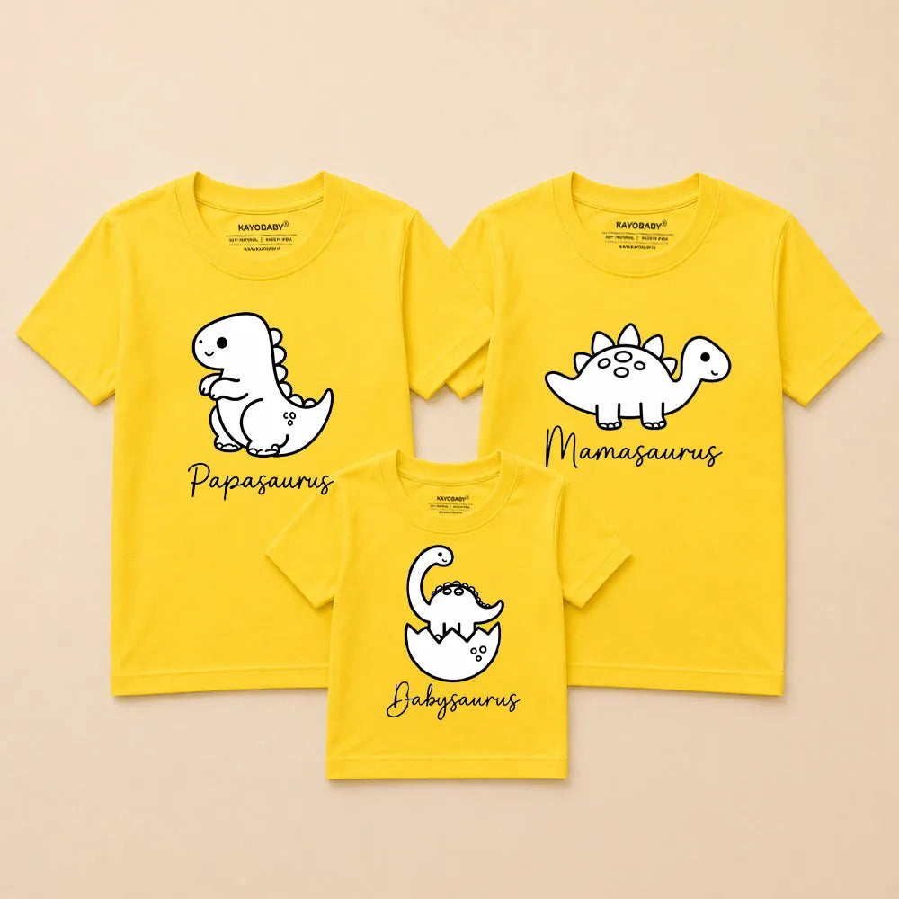 Our Little Dinosaurus family matching t-shirt combo yellow KayoBaby