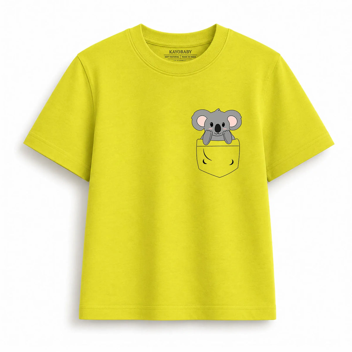 Koala Pocket Cute kids t-shirt yellow KayoBaby