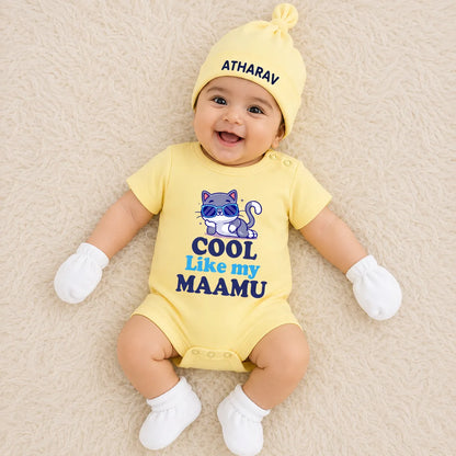 Cool Like My Maamu Romper Set with Cap / Mitten / Booties For Newborn