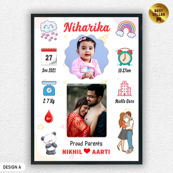 KayoBaby birth frame design A personalized baby gift