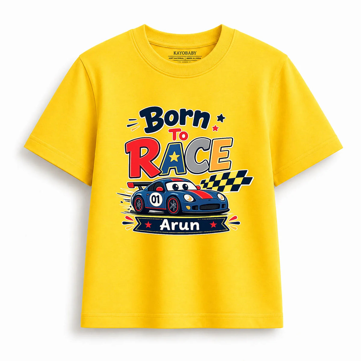 Personalized Born to Race Kids T-Shirt
