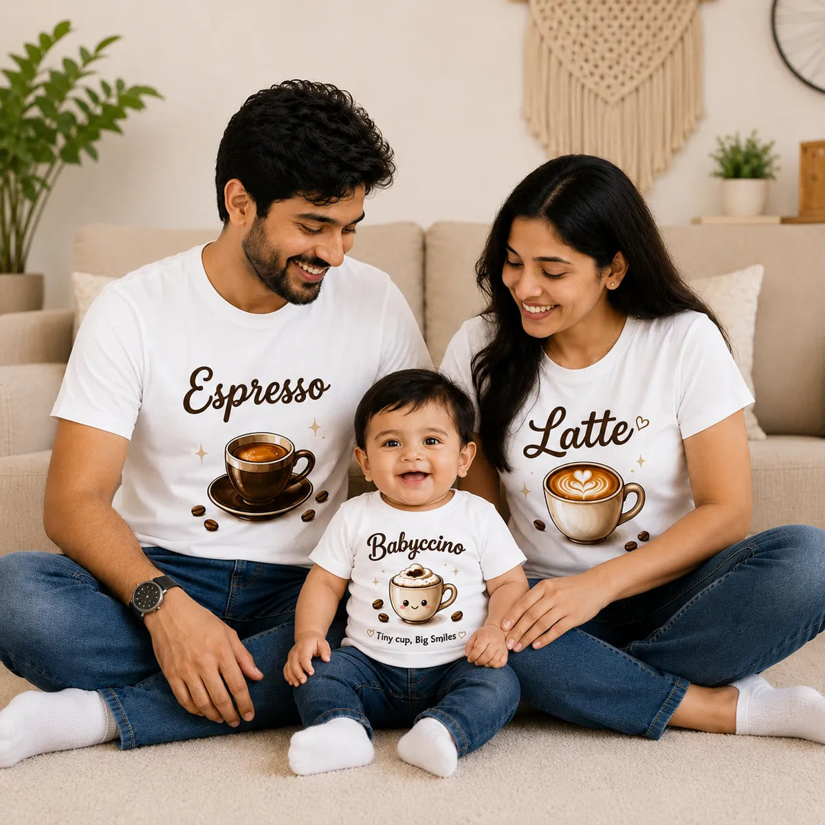 Espresso, Latte & Babyccino Matching Family T-Shirts