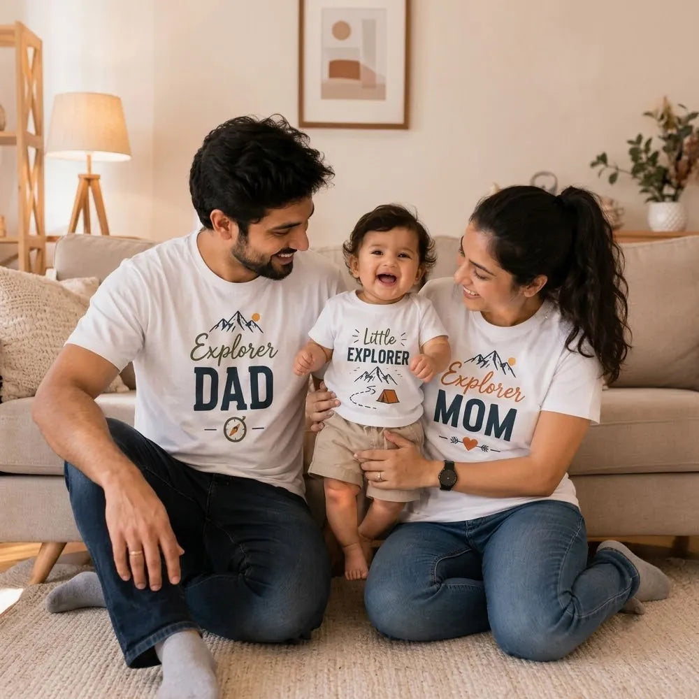 Explorer Dad, Explorer Mom & Little Explorer Matching Family T-Shirts