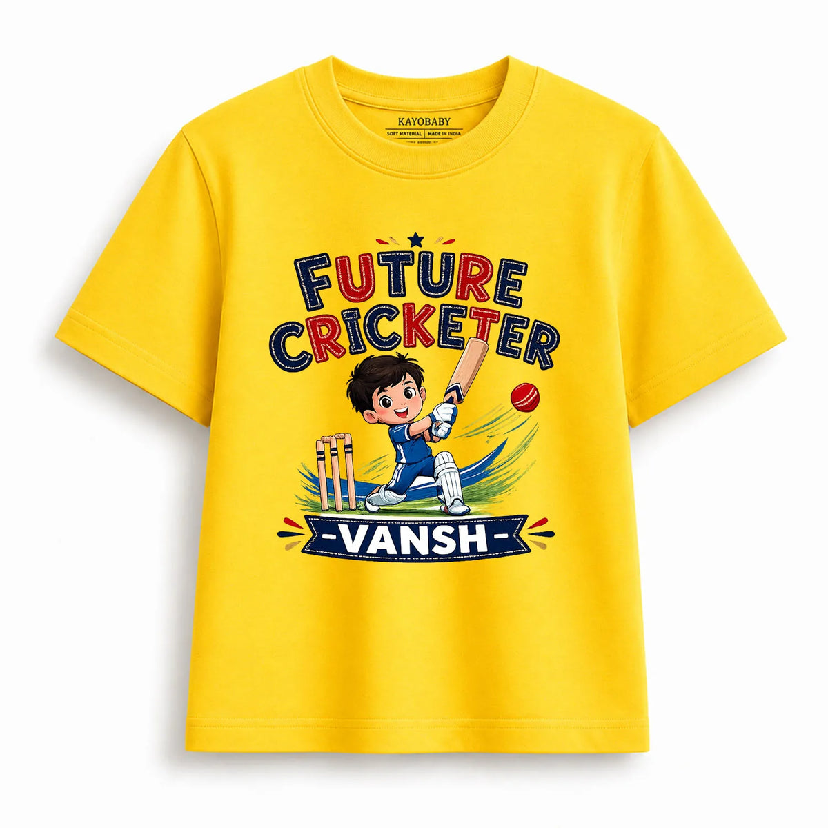 Personalized Future Cricketer Kids T-Shirt | Boys & Girls Cricket Tee