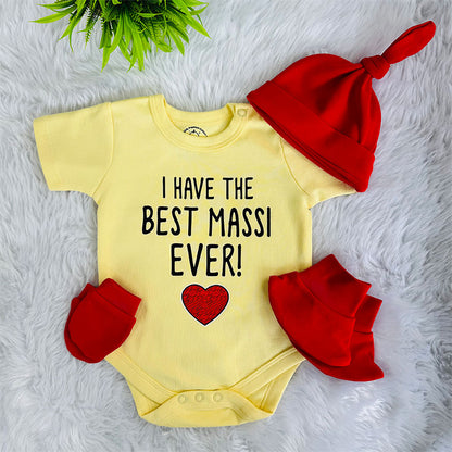 I have the Best Massi Ever Romper Set with Cap / Mitten / Booties For Newborn