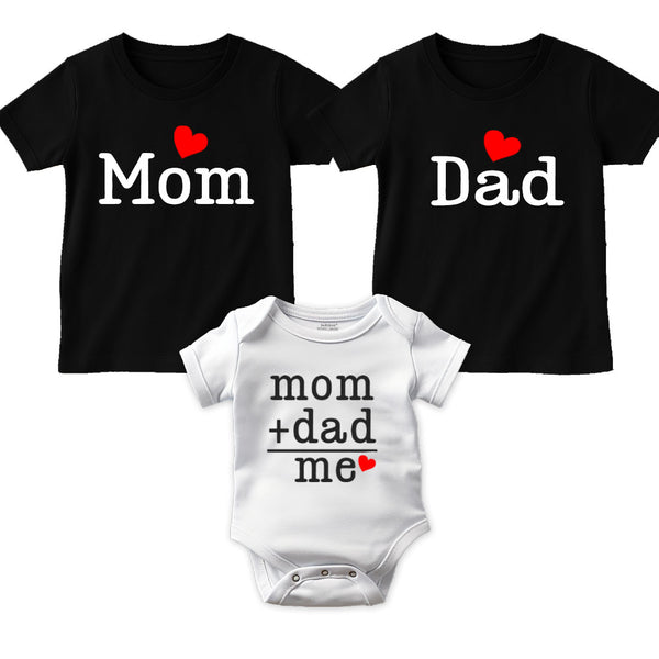 Mom Dad Plus Me custom family set with dog t-shirt KayoBaby India