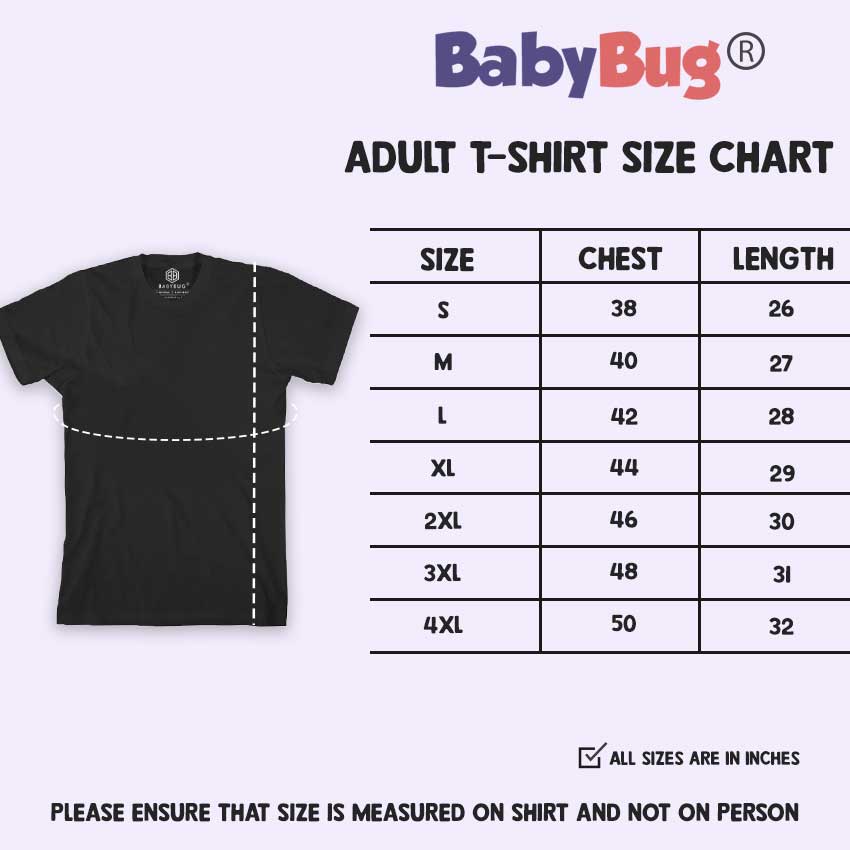 KayoBaby adult size chart for matching t-shirt sets