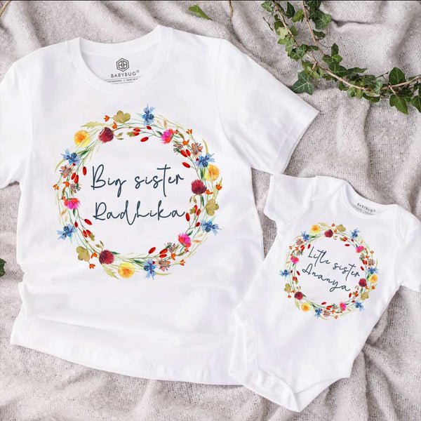 Big Sister Little Sister custom name matching set KayoBaby India